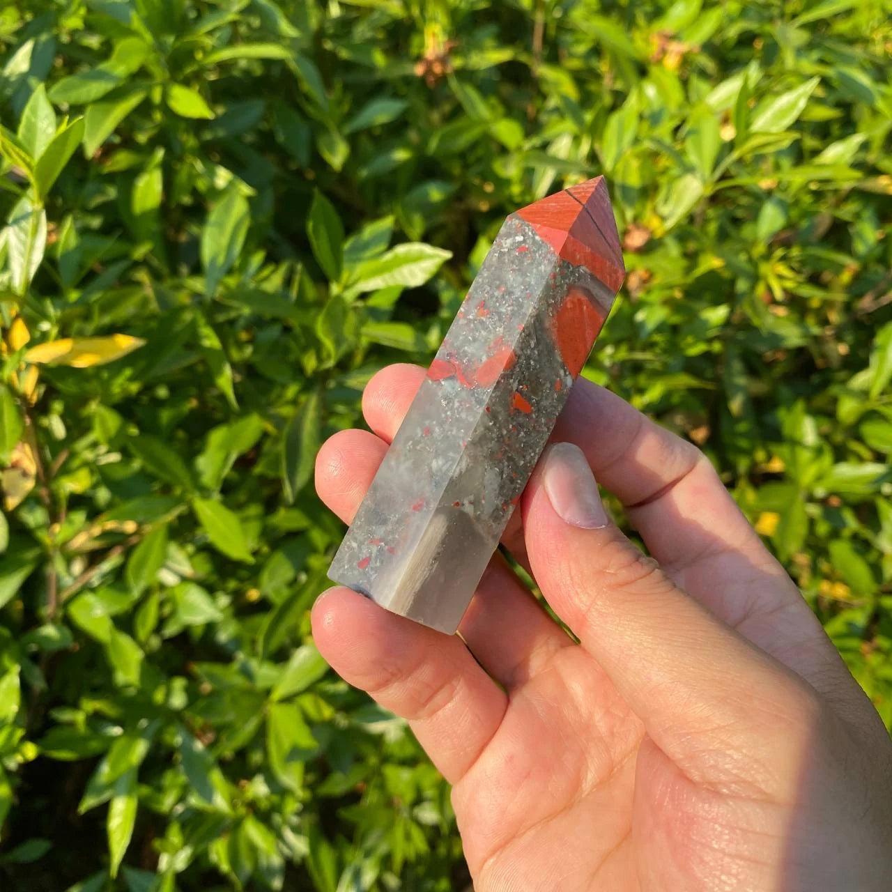 Natural African Bloodstone Tower Carving