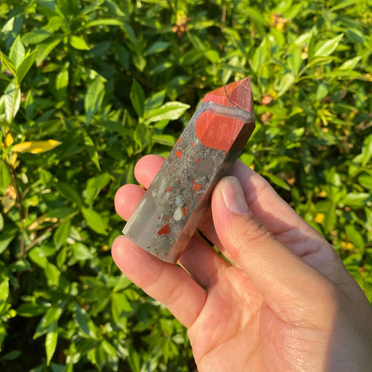 Natural African Bloodstone Tower Carving