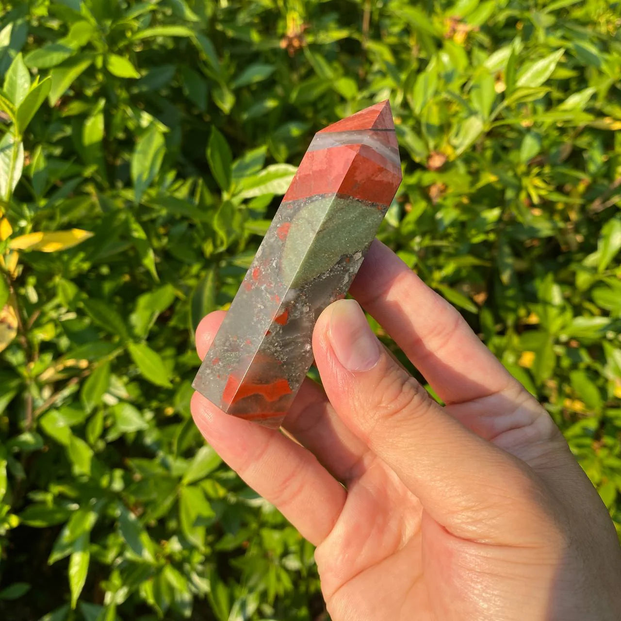 Natural African Bloodstone Tower Carving