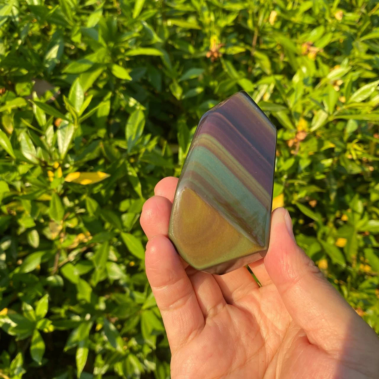 Natural Rainbow Obsidian Freeform Carving