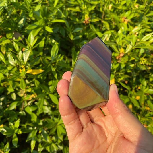 Natural Rainbow Obsidian Freeform Carving