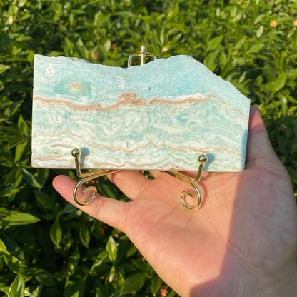 Natural Hemimorphite Slice Carving with Stand