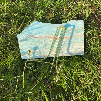 Natural Hemimorphite Slice Carving with Stand