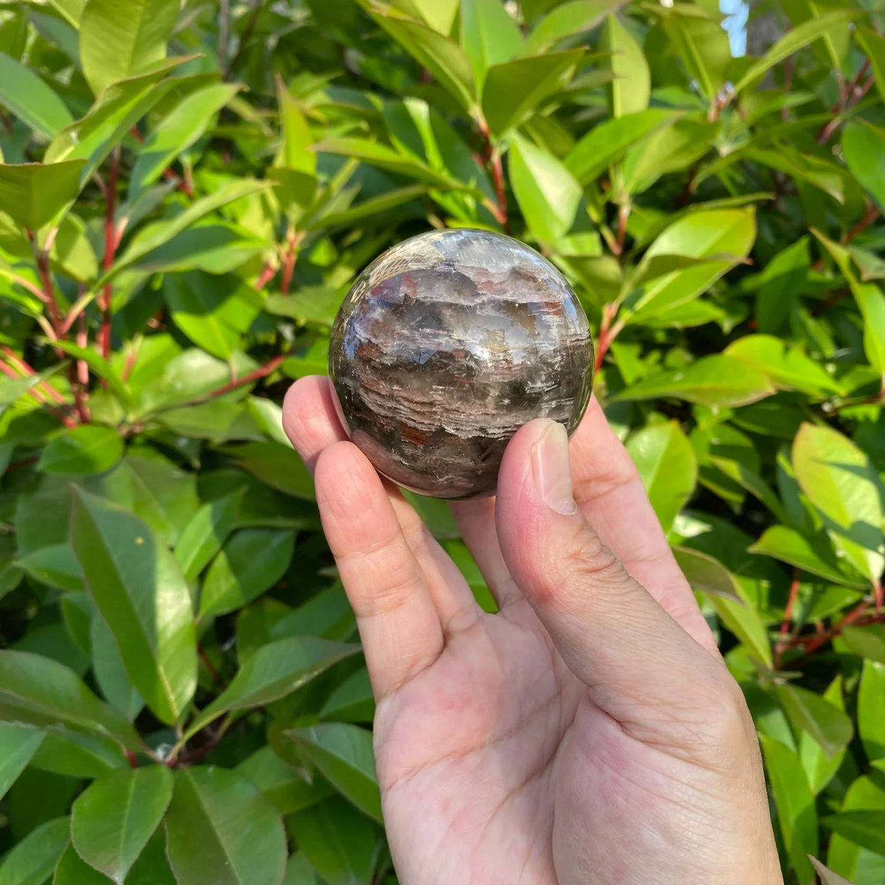 Natural Layered Phantom Quartz Sphere