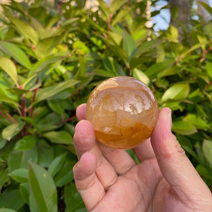 Natural Yellow Fire Quartz Sphere