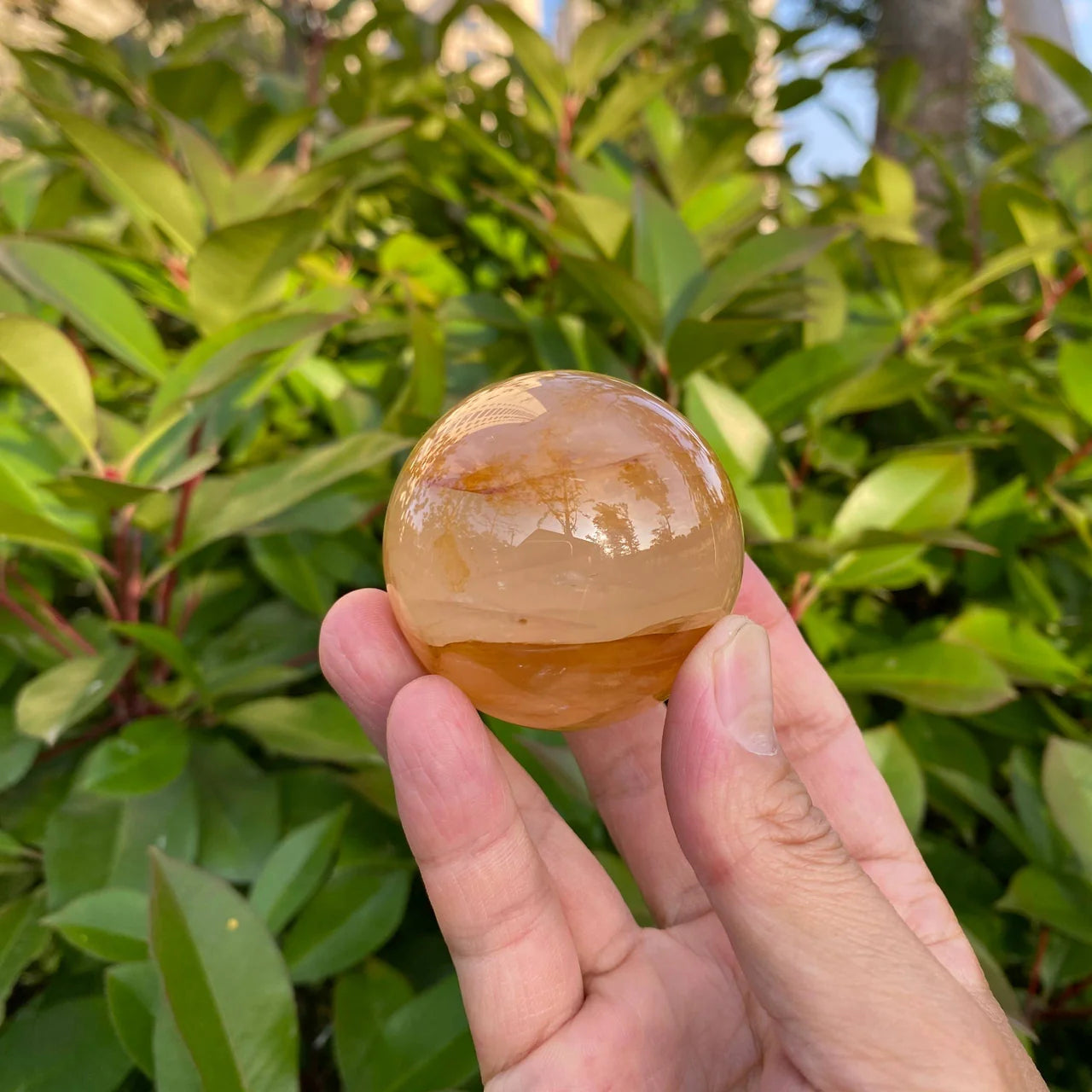 Natural Yellow Fire Quartz Sphere