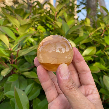 Natural Yellow Fire Quartz Sphere