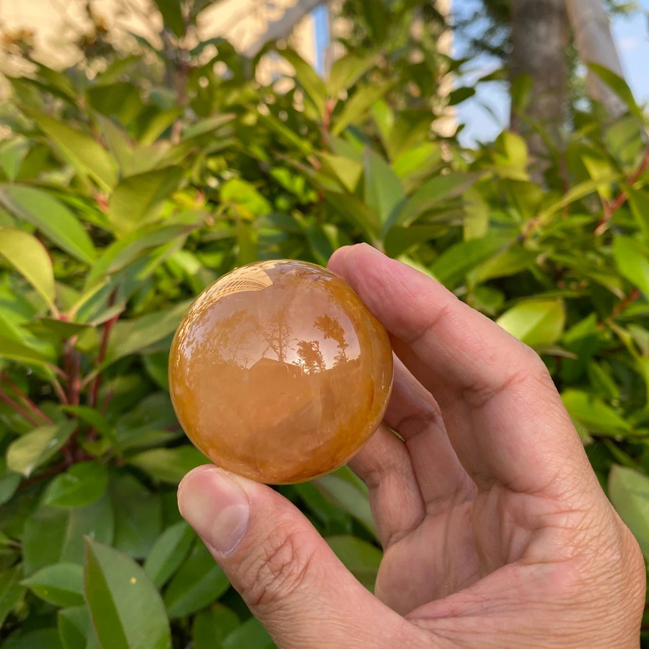 Natural Yellow Fire Quartz Sphere