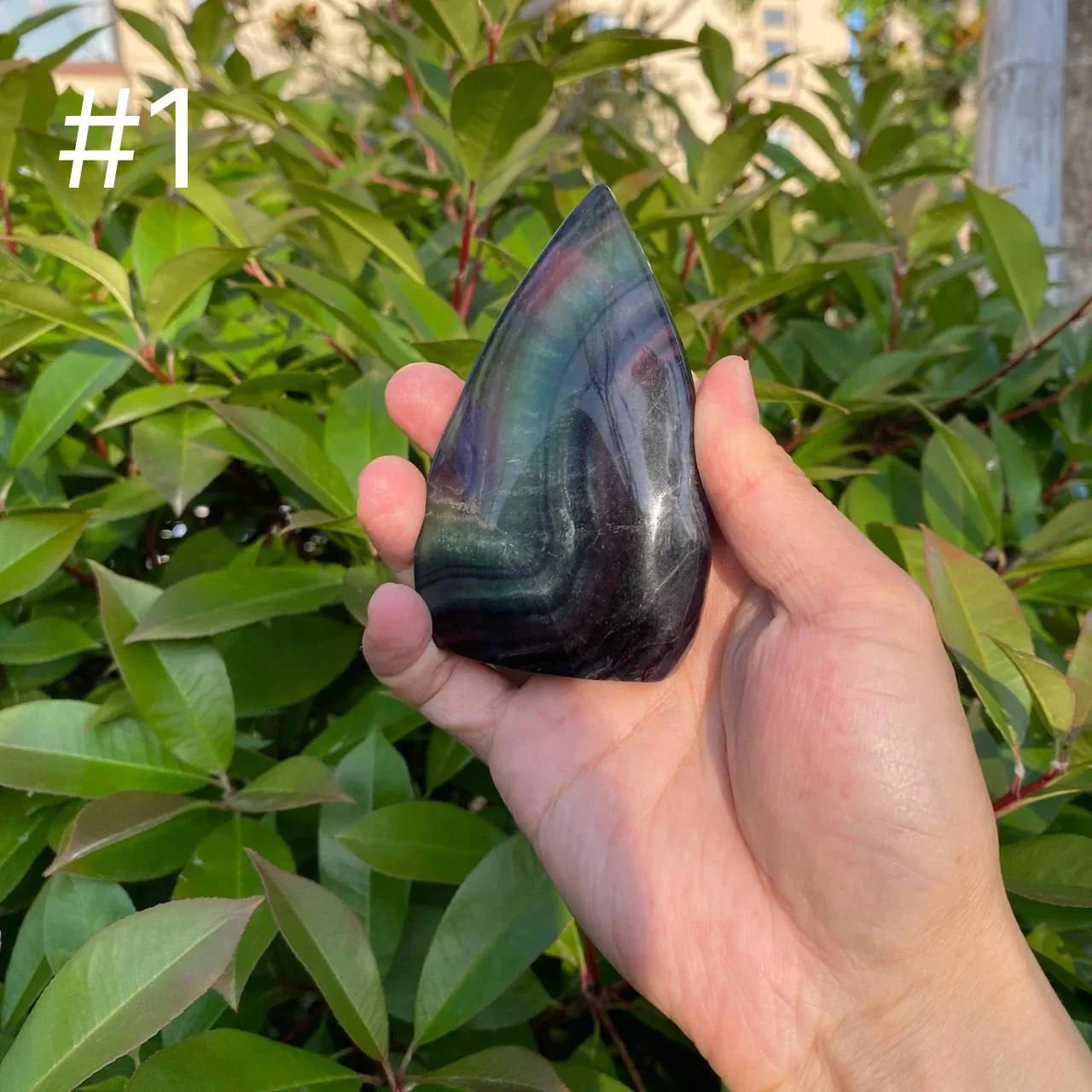 Natural Rainbow Fluorite Teardrop