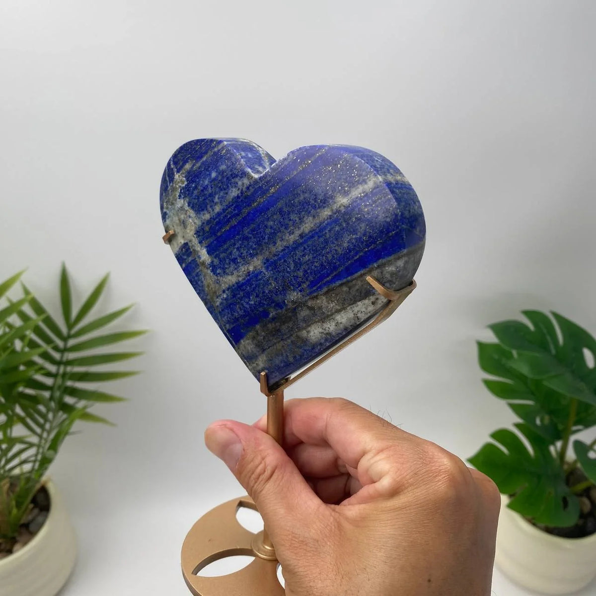 Natural Lapis Lazuli Heart with Stand