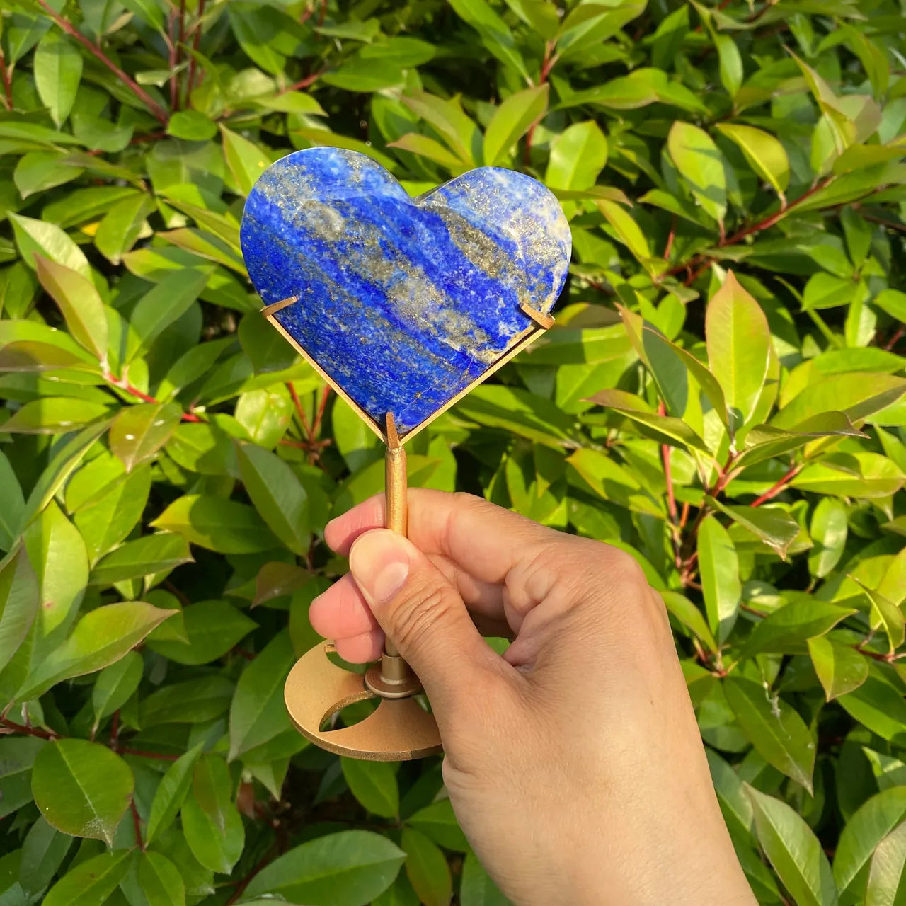 Natural Lapis Lazuli Heart with Stand