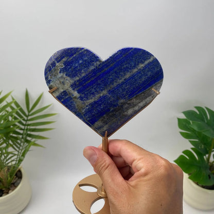 Natural Lapis Lazuli Heart with Stand