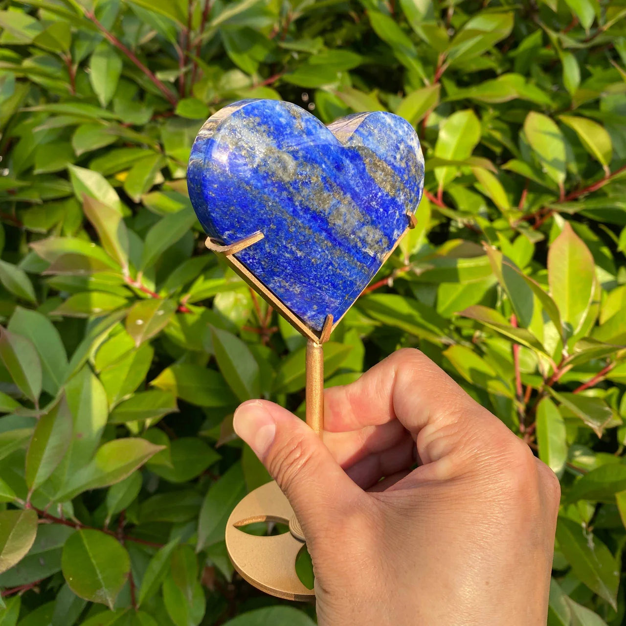 Natural Lapis Lazuli Heart with Stand