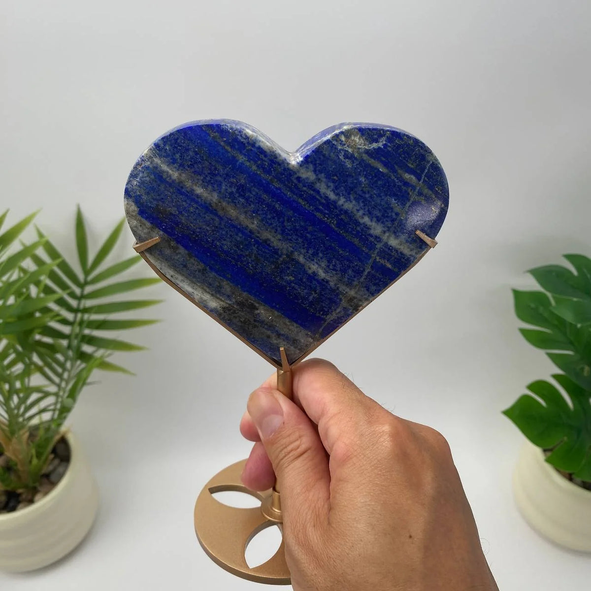 Natural Lapis Lazuli Heart with Stand