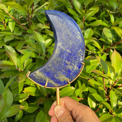 Natural Lapis Lazuli Moon with Stand