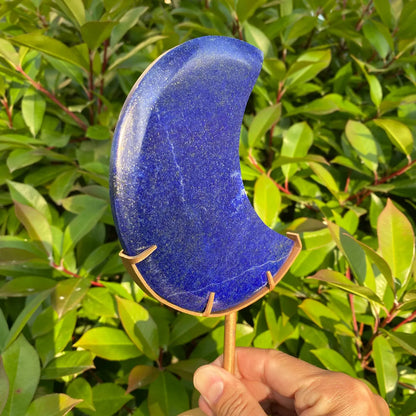 Natural Lapis Lazuli Moon with Stand