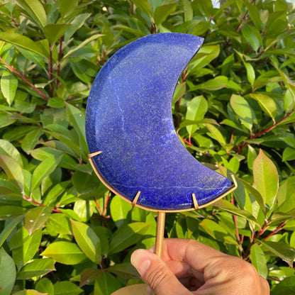Natural Lapis Lazuli Moon with Stand