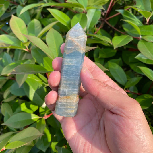 Natural Argentine Blue Calcite (Lemurian Aquatine Calcite) Tower