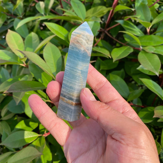 Natural Argentine Blue Calcite (Lemurian Aquatine Calcite) Tower