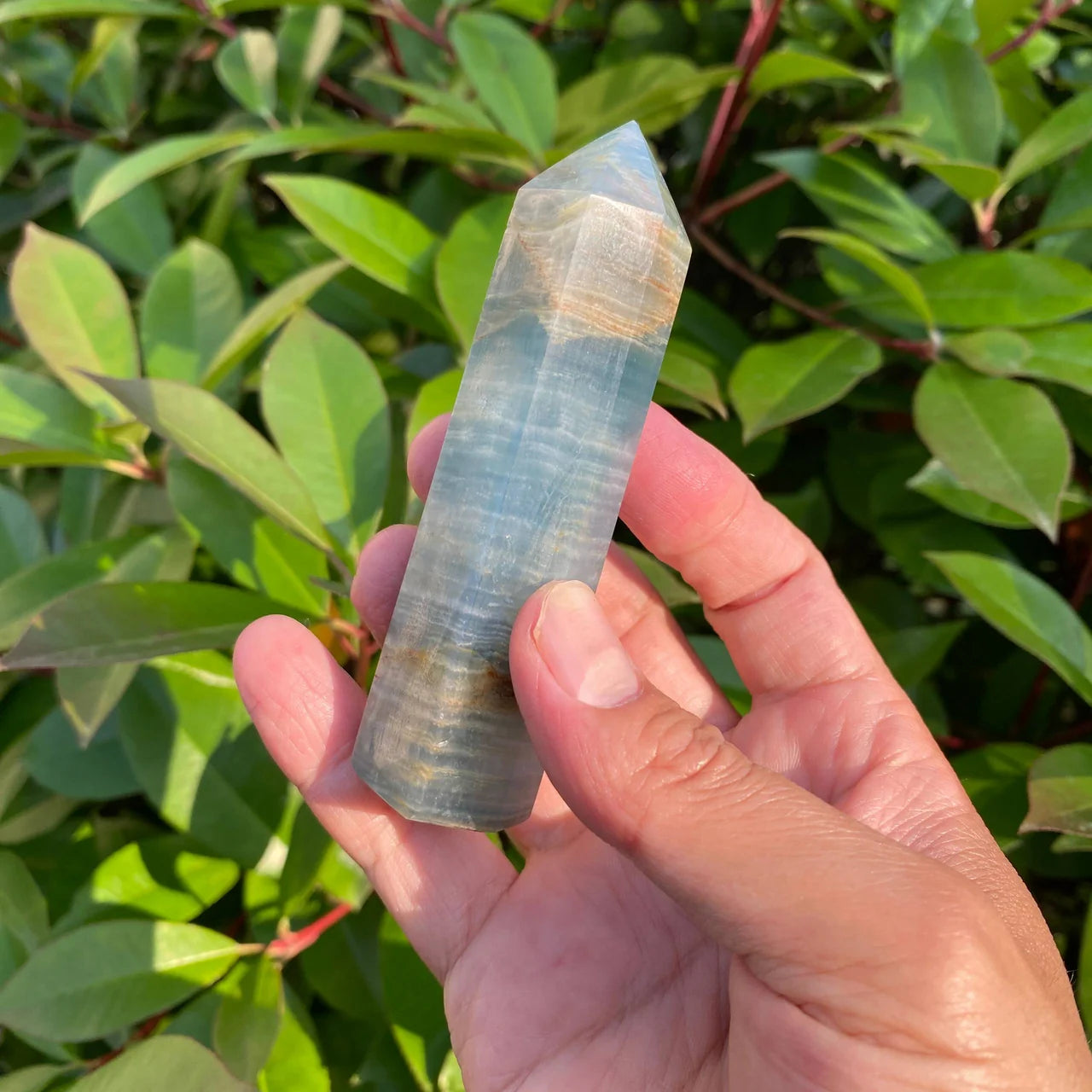 Natural Argentine Blue Calcite (Lemurian Aquatine Calcite) Tower