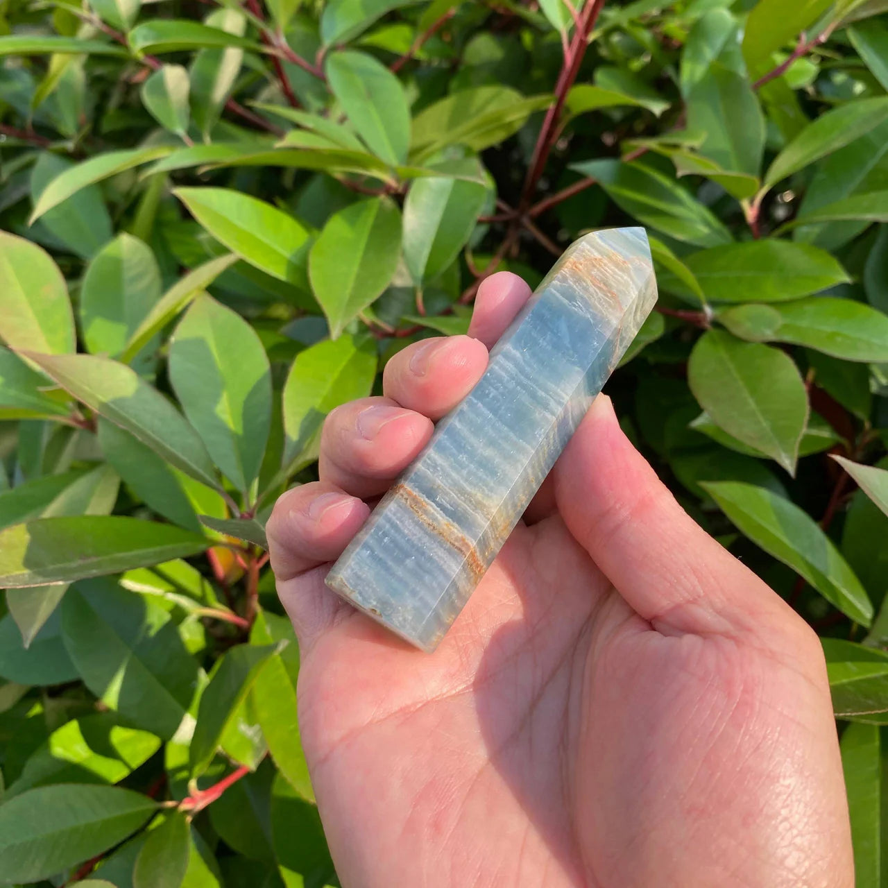 Natural Argentine Blue Calcite (Lemurian Aquatine Calcite) Tower