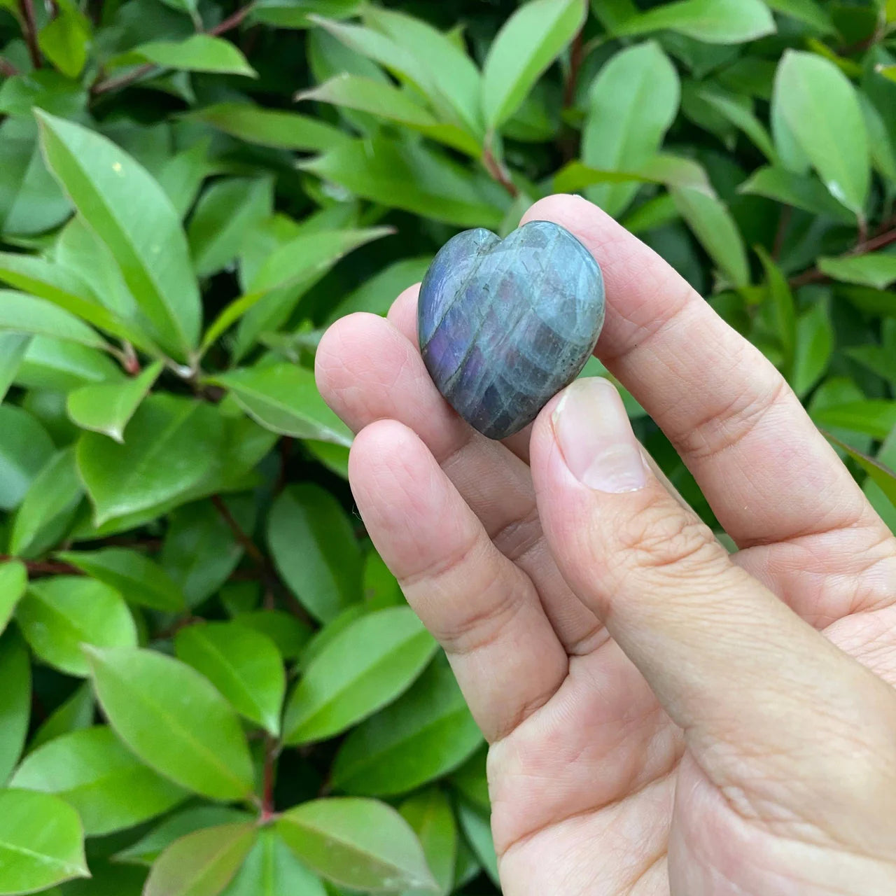 Natural Purple Labradorite Heart