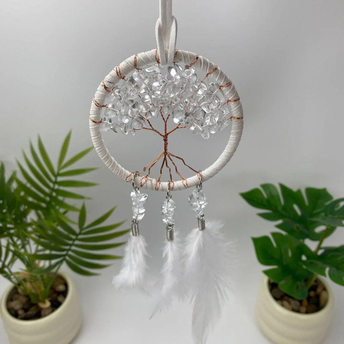 Natural Clear Quartz Dreamcatcher