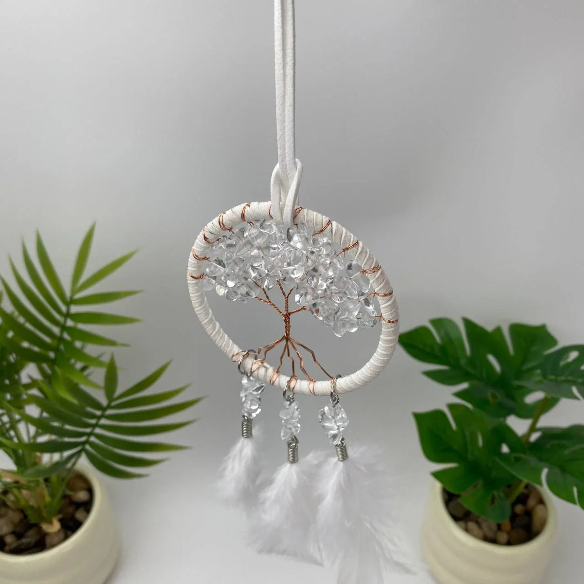 Natural Clear Quartz Dreamcatcher