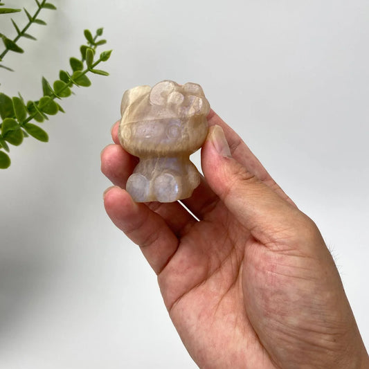 Natural Moonstone Hello Kitty Carving
