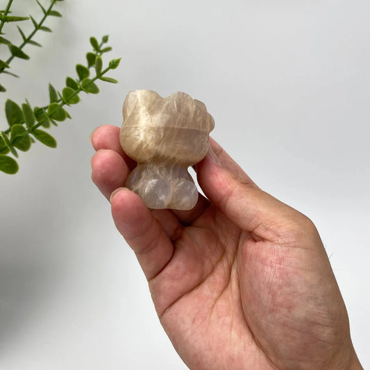 Natural Moonstone Hello Kitty Carving