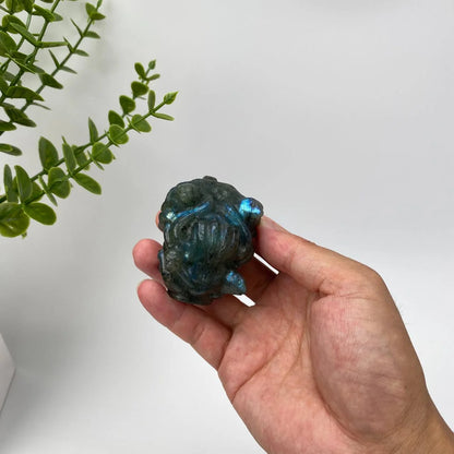 Natural Labradorite Medusa Carving