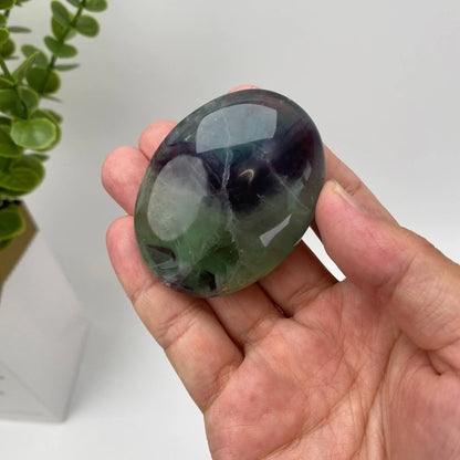 Natural Fluorite Palm Stone