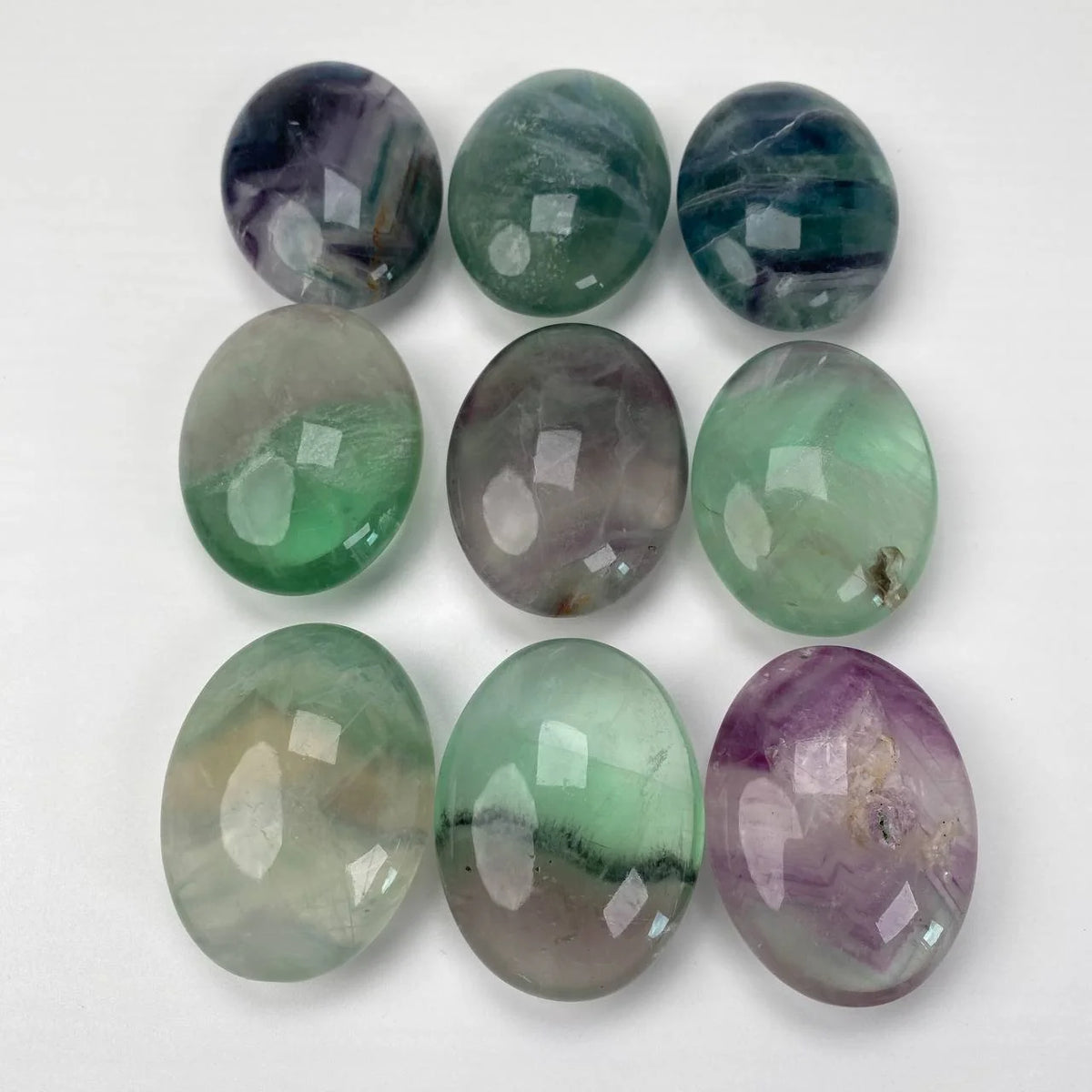 Natural Fluorite Palm Stone