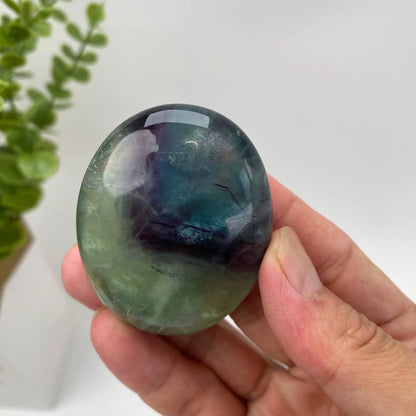 Natural Fluorite Palm Stone