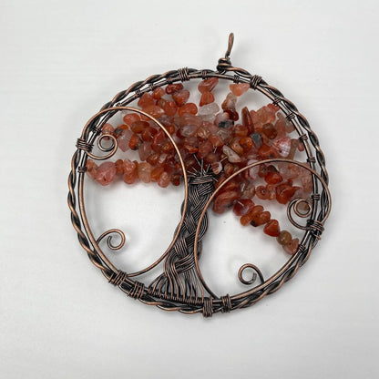 Natural Fire Quartz Twisted-Wire Tree Ornament