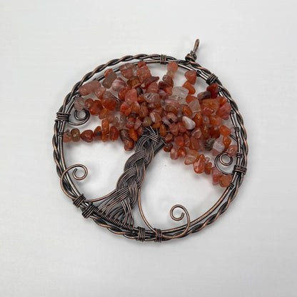 Natural Fire Quartz Twisted-Wire Tree Ornament