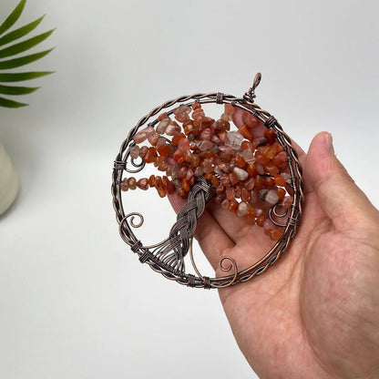 Natural Fire Quartz Twisted-Wire Tree Ornament