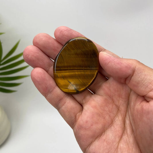 Natural Tiger Eye Banded Worry Stone