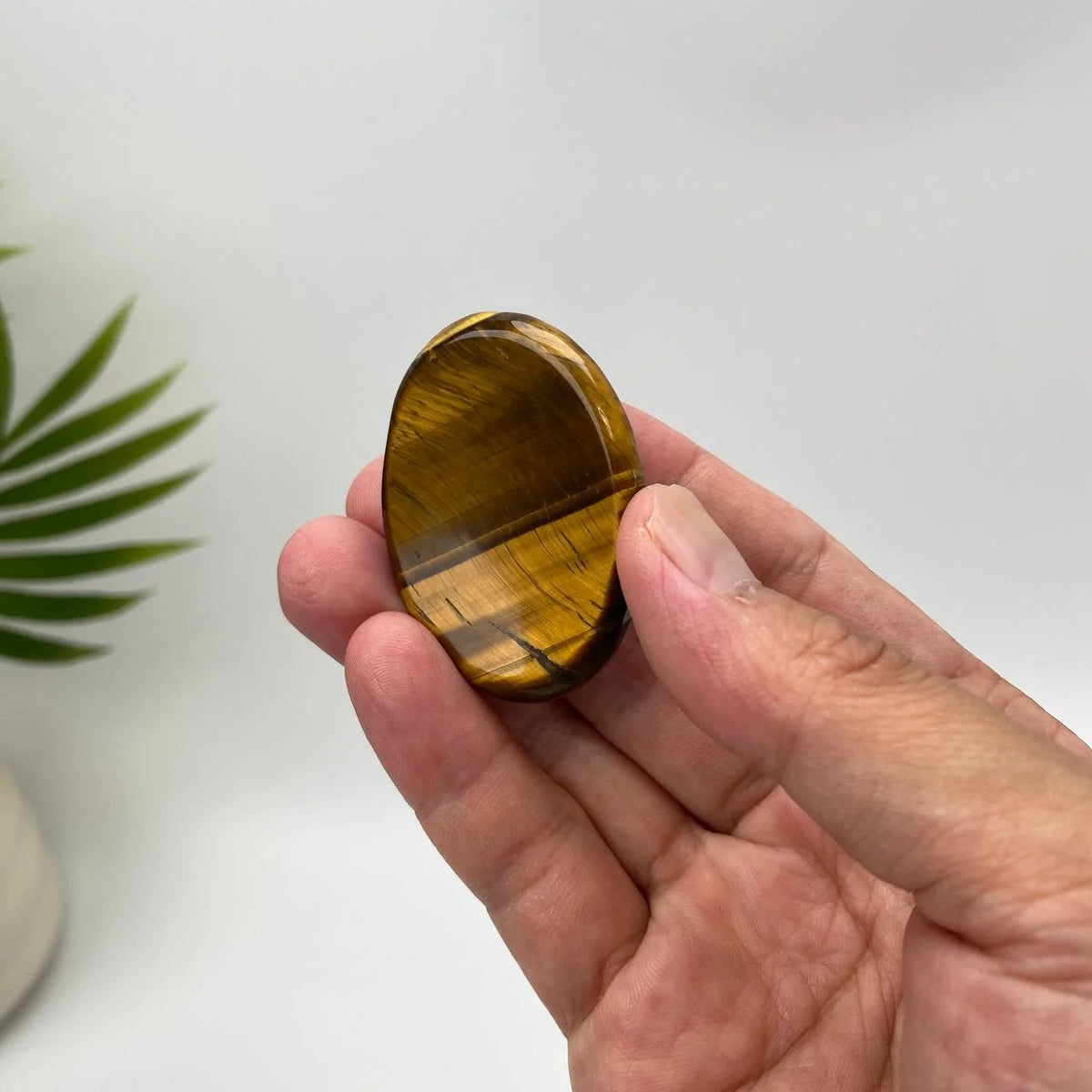 Natural Tiger Eye Banded Worry Stone