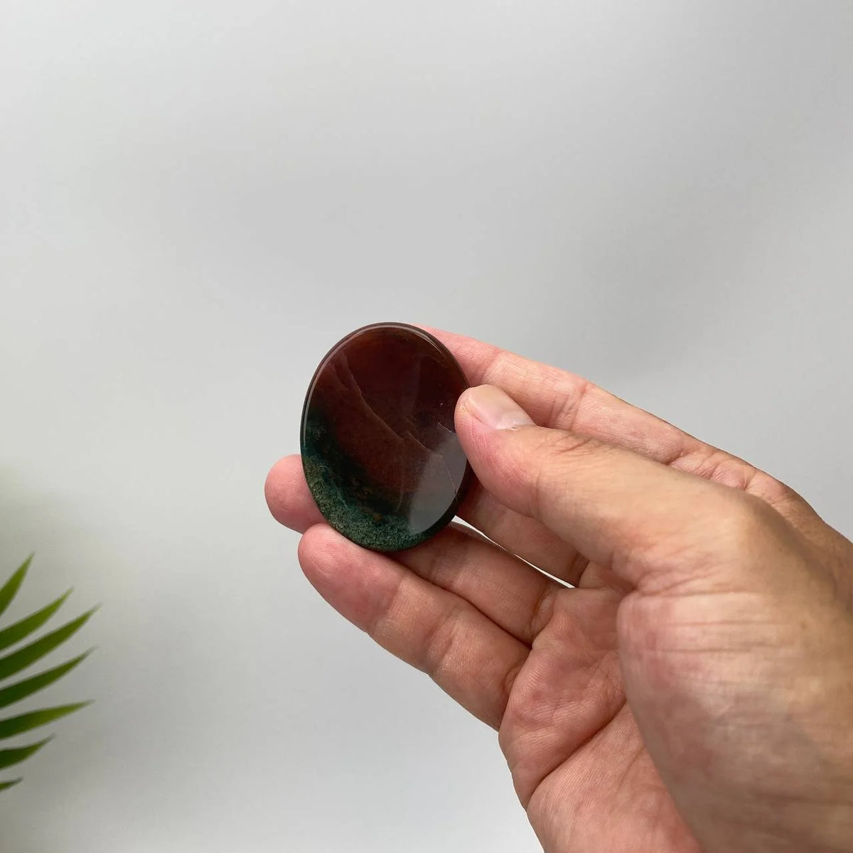 Natural Ocean Jasper Bi-Color Worry Stone