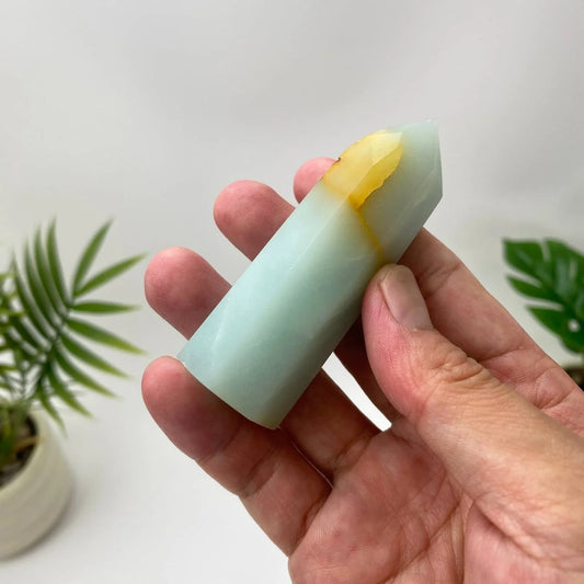 Natural Caribbean Calcite Golden-Banded Tower