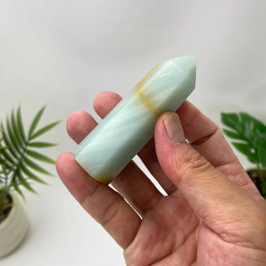 Natural Caribbean Calcite Golden-Banded Tower