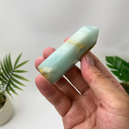 Natural Caribbean Calcite Golden-Banded Tower