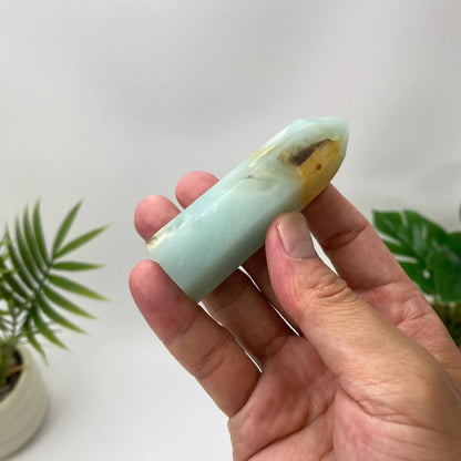 Natural Caribbean Calcite Golden-Banded Tower