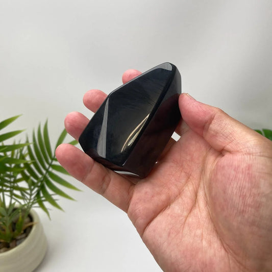 Natural Obsidian Mirror-Surface Freeform