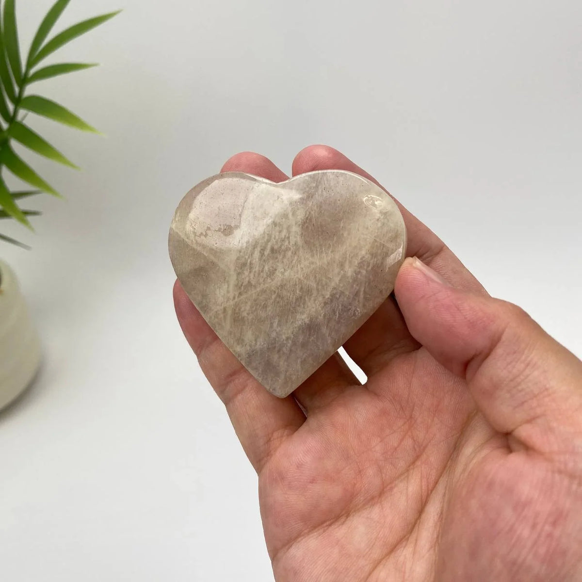 Natural Moonstone Blue Adularescence Heart