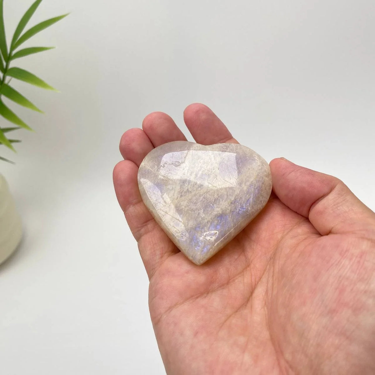 Natural Moonstone Blue Adularescence Heart