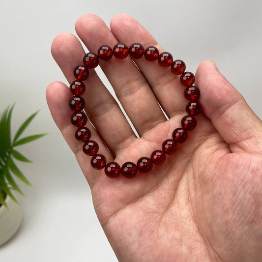 Natural Garnet Deep Red Beaded Bracelet