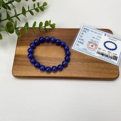 Natural Lapis Lazuli Golden Speckle Beaded Bracelet