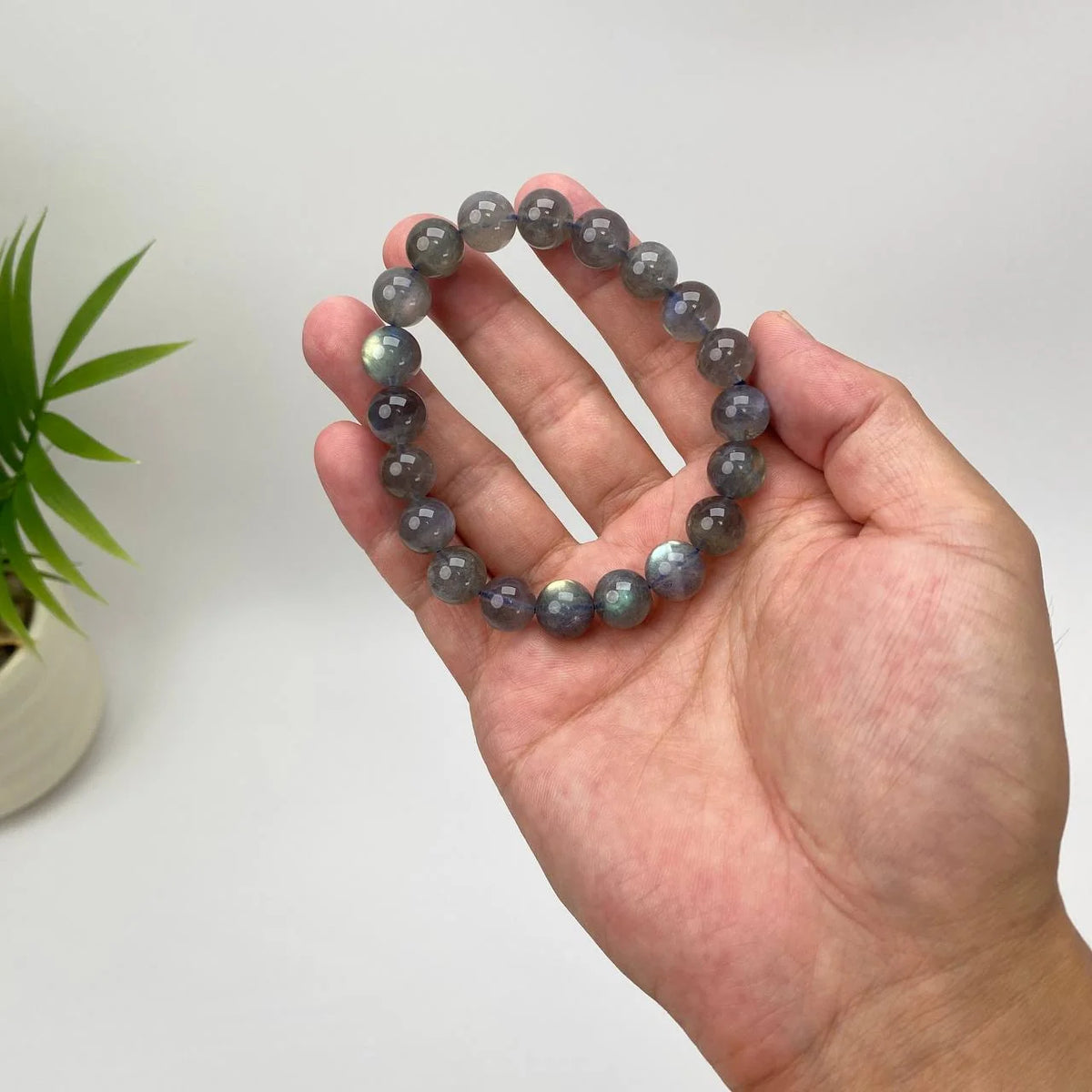 Natural Labradorite Iridescent Beaded Bracelet